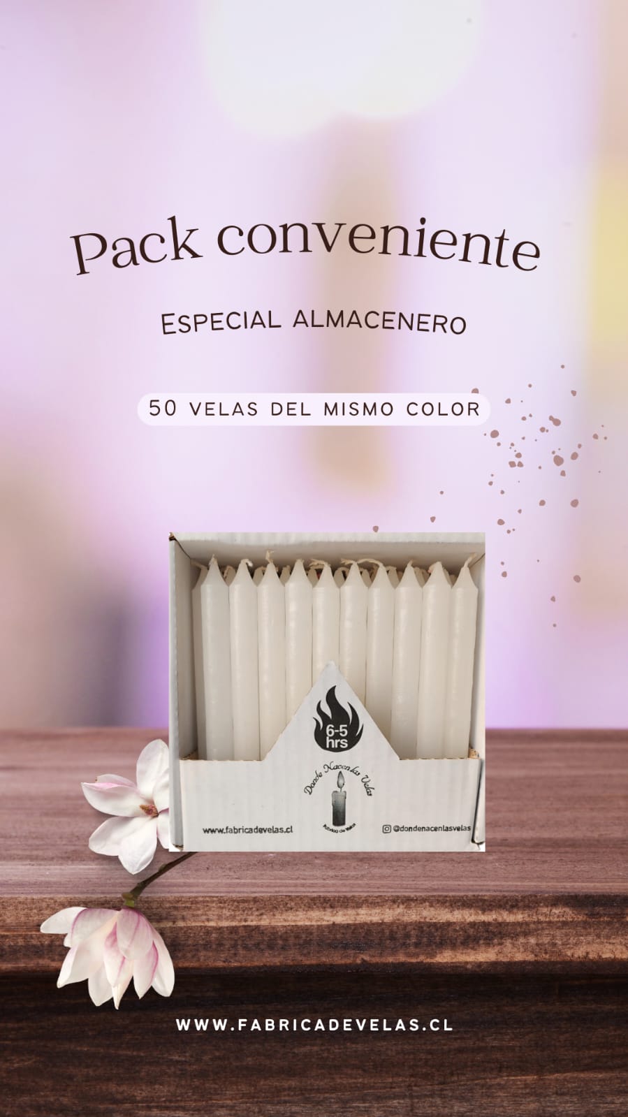 Vela Pack de 50 Blanco