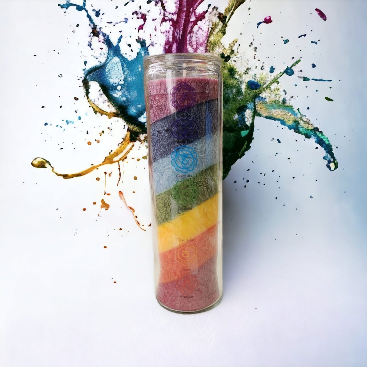 Velón 7 Chakras Aromatica Vidrio.