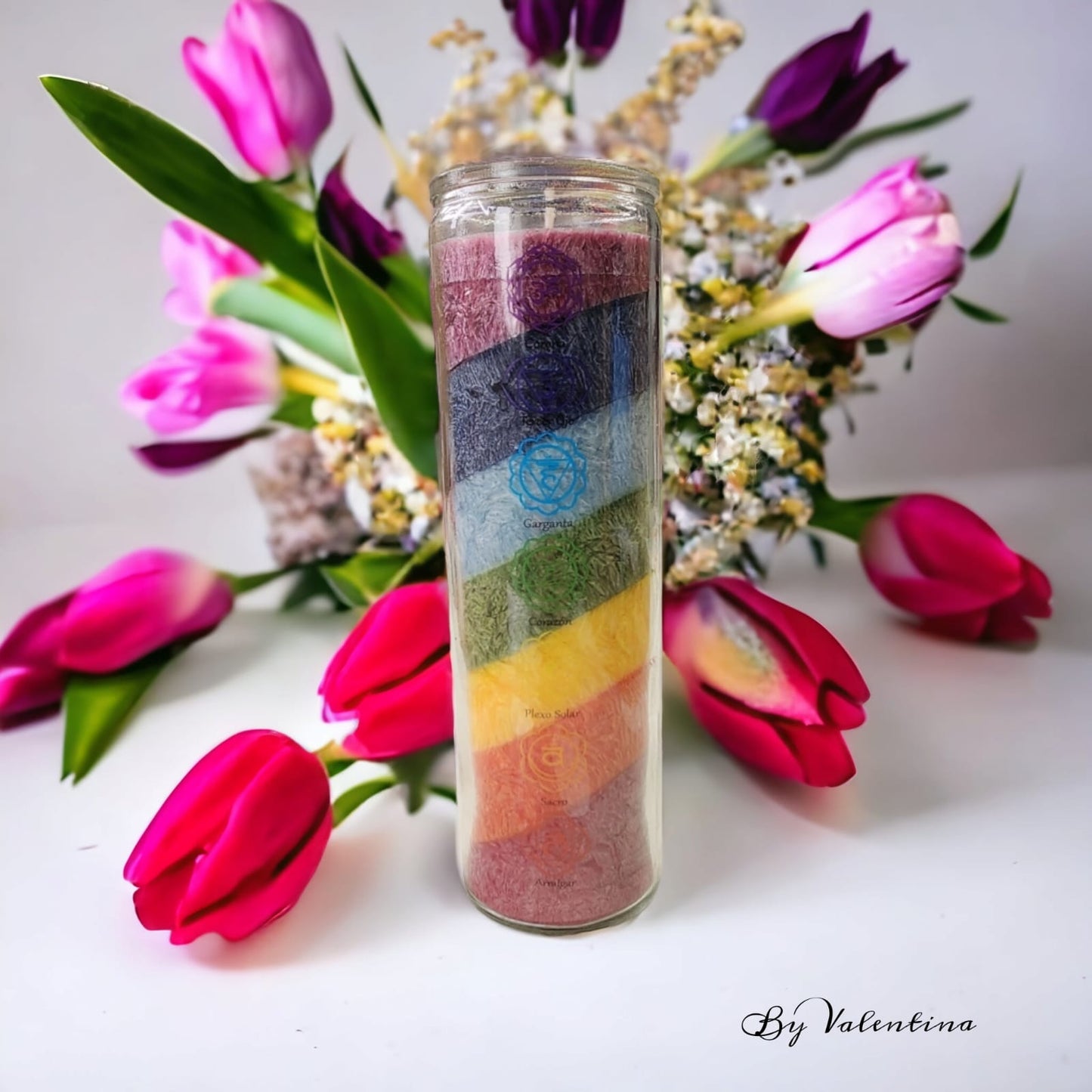Velón 7 Chakras Aromatica Vidrio.