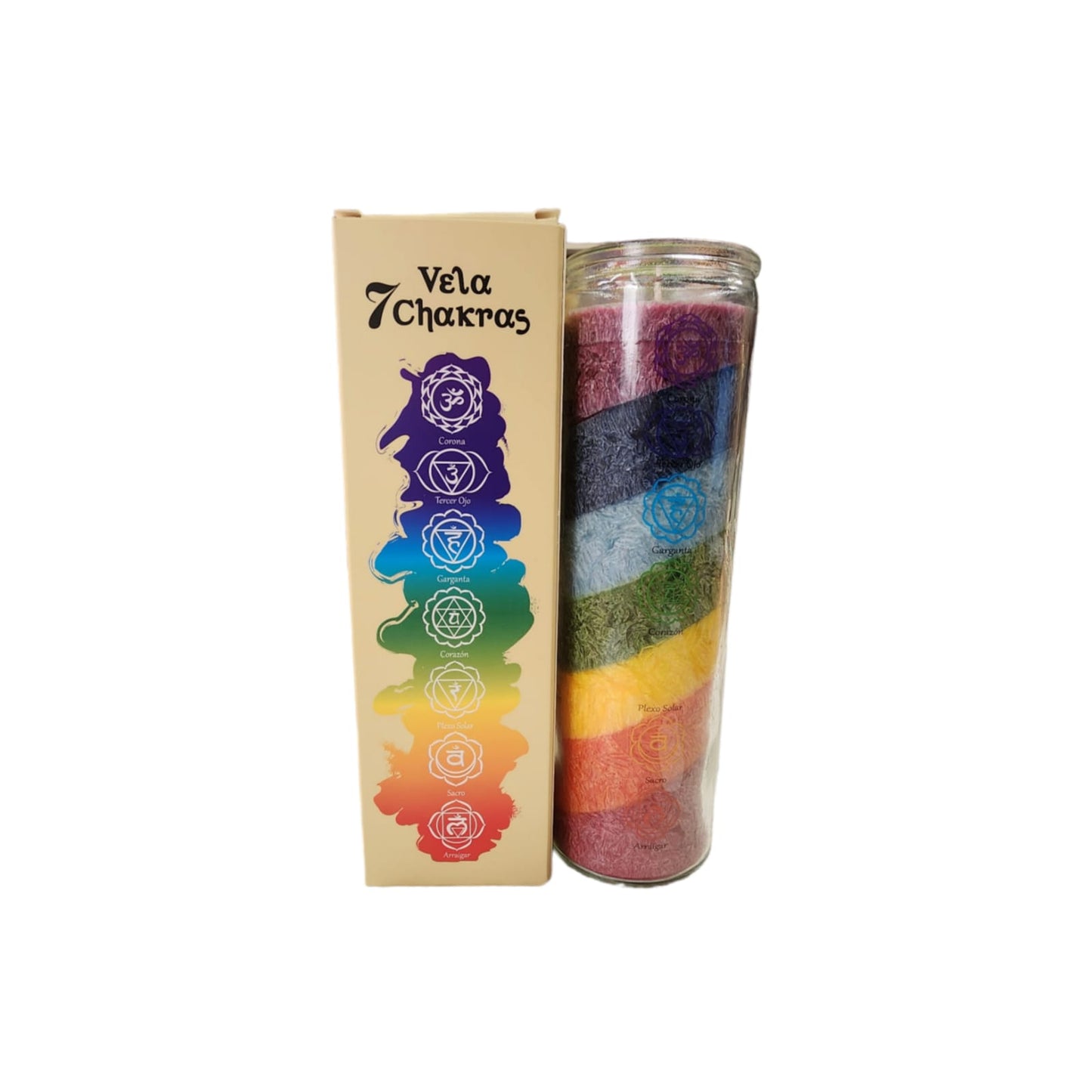 Velón 7 Chakras Aromatica Vidrio.