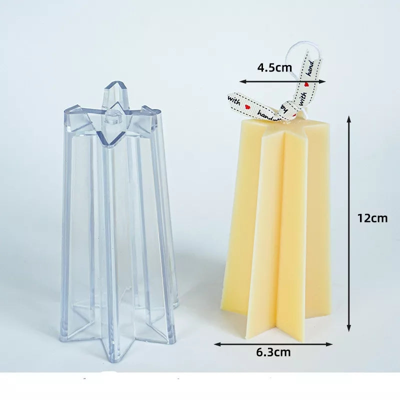 Molde De Acrilico Para Velas Cirio de Estrella Hexagonal MS36