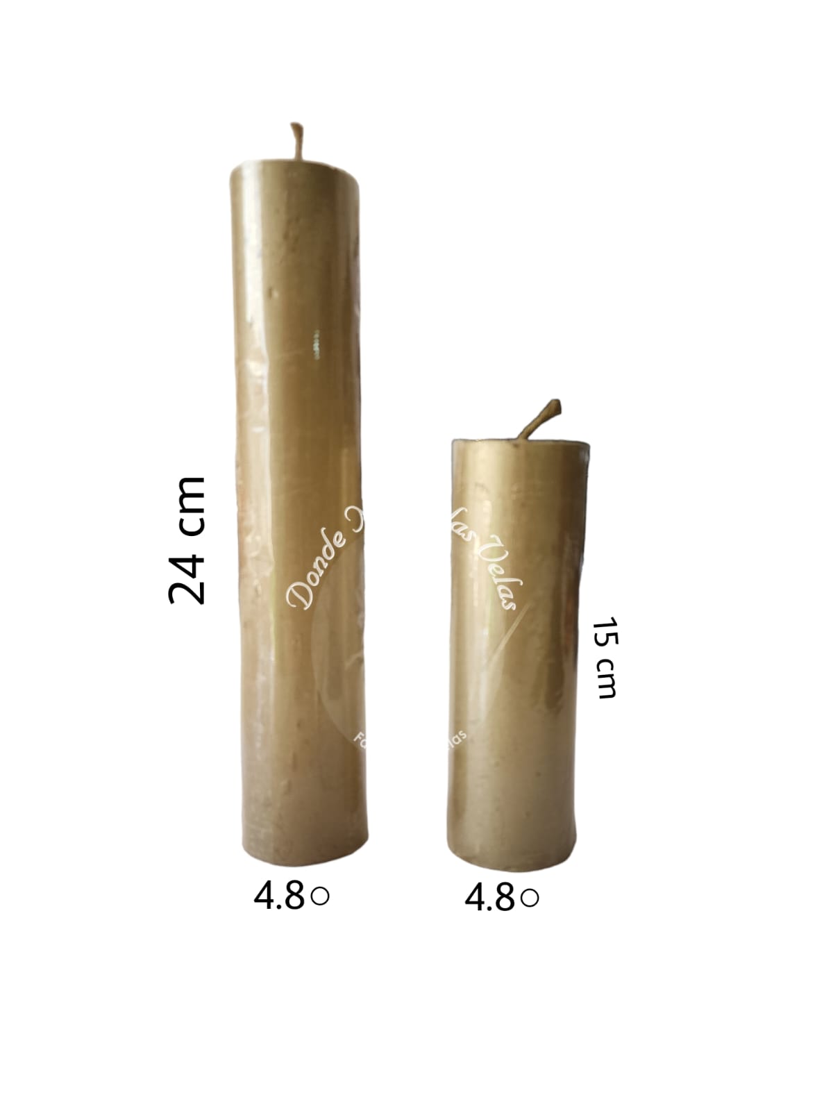 Pack Cirio Dorado 24 y 15 cm alto x 4.8º