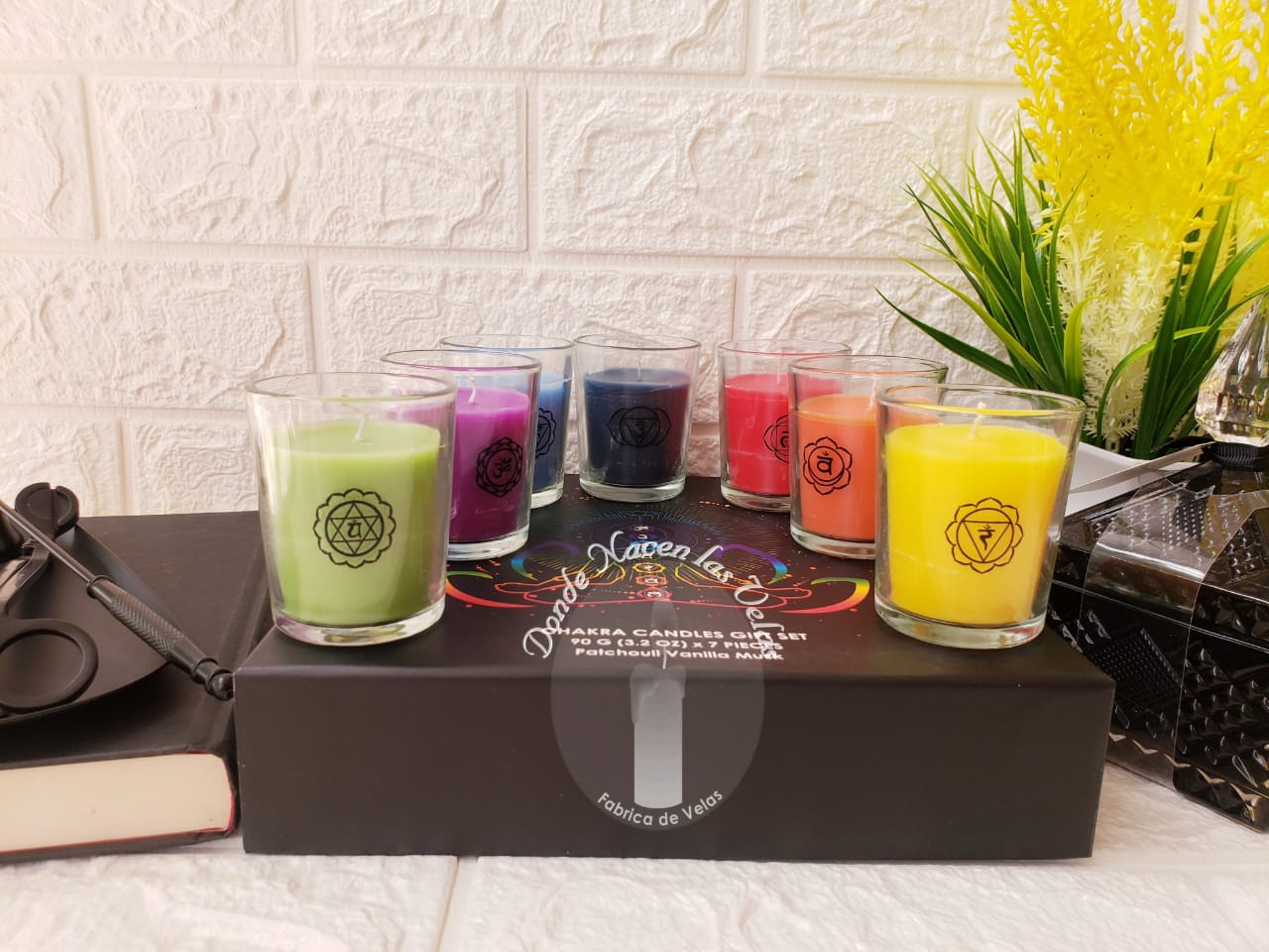 Velas Aromáticas 7 Chakras Caja Negra