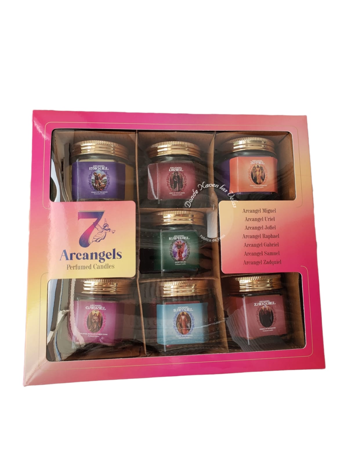 Set Velas 7 Arcangeles, Frascos