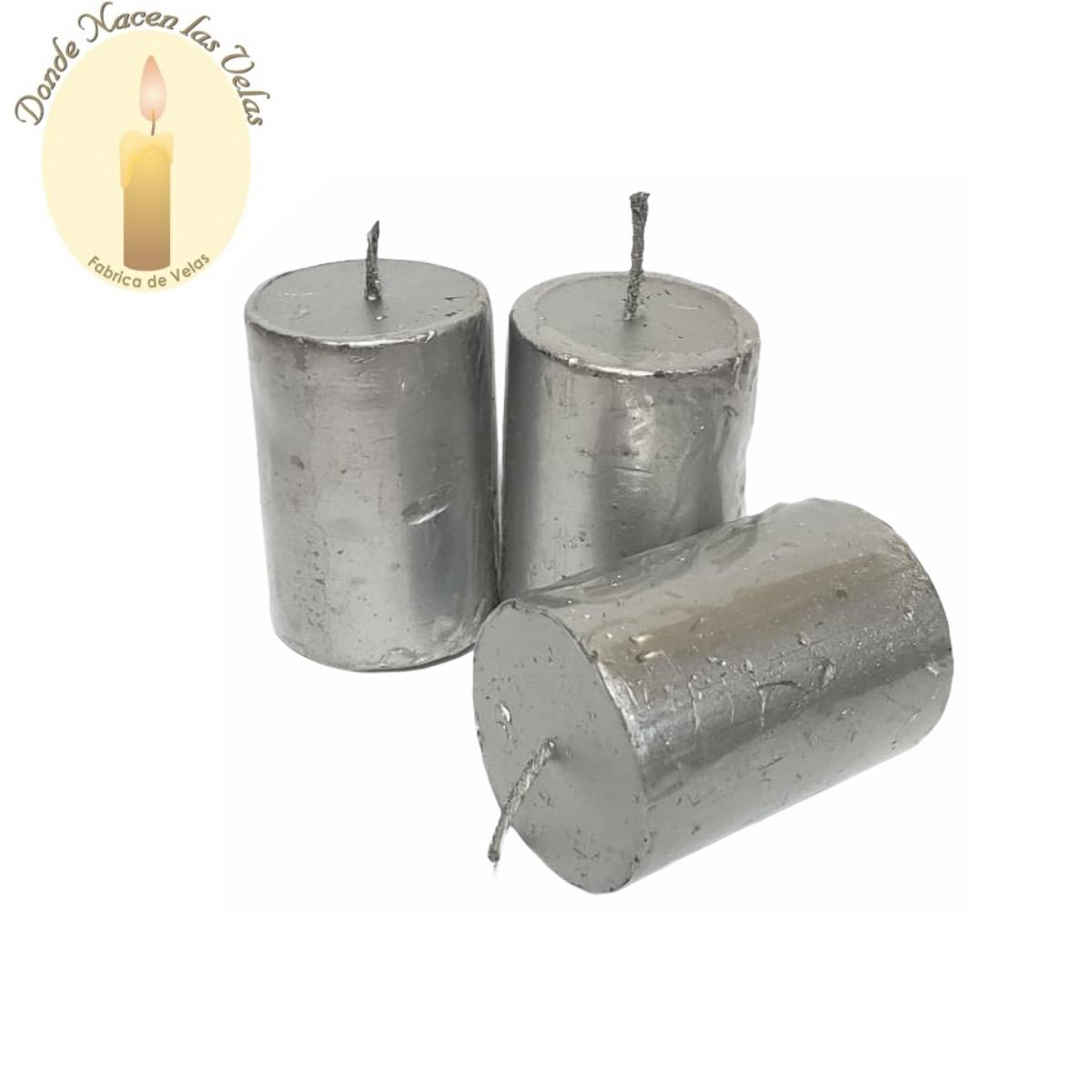 Cirios Plateados Pack de 5 (de 5 cm)