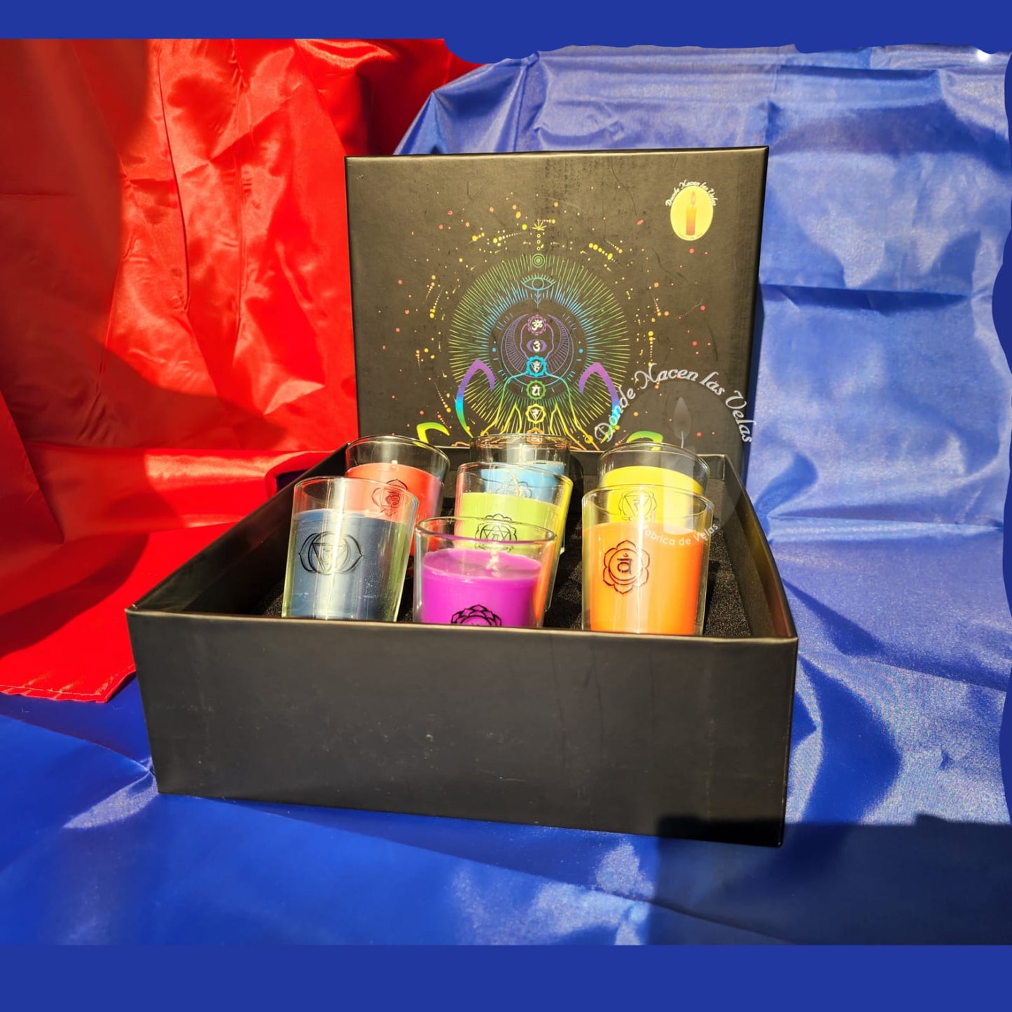 Velas Aromáticas 7 Chakras Caja Negra