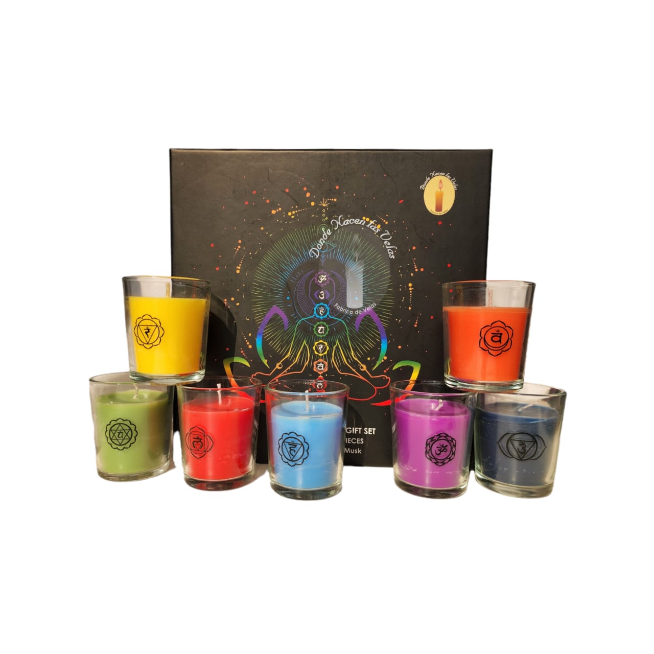 Velas Aromáticas 7 Chakras Caja Negra