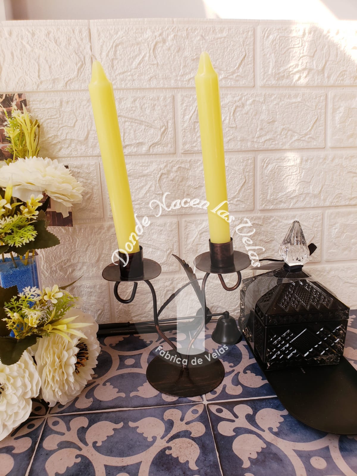 Porta Vela Metal Doble