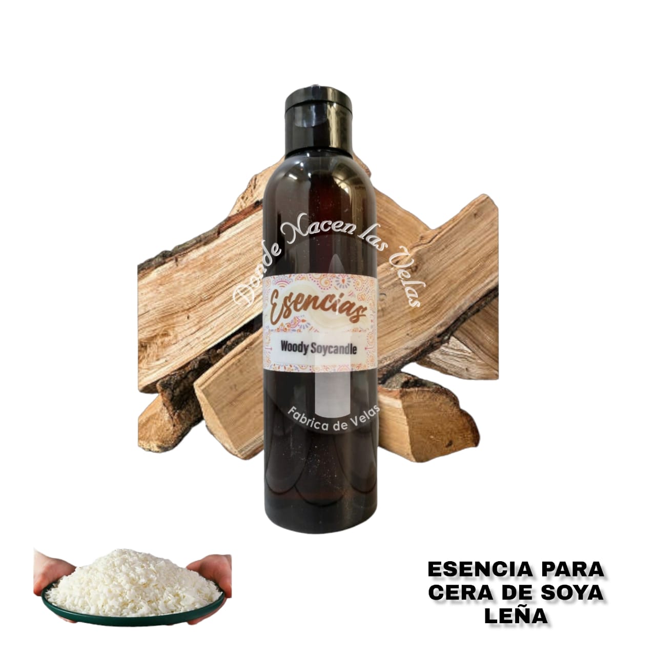 Esencia Leña, Para Cera de Soya. 95 ml