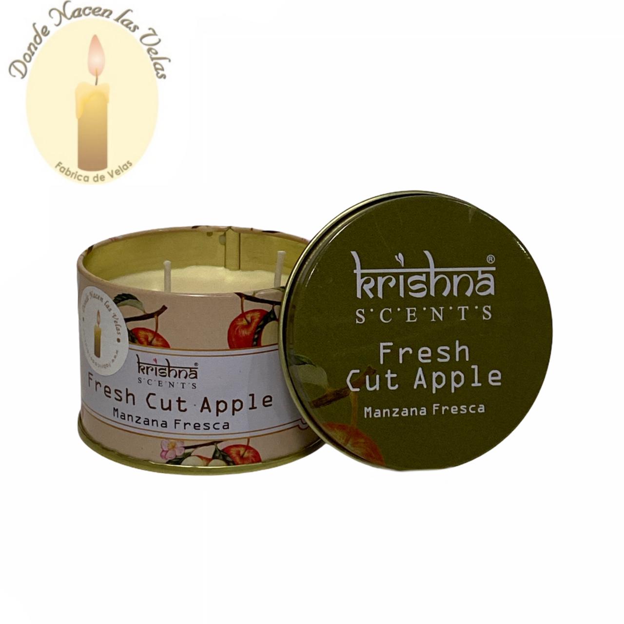 Vela Lata Krishna Manzana Fresca Doble Mecha