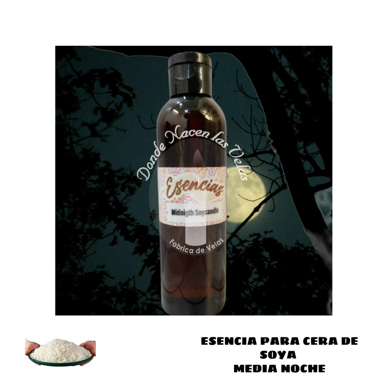 Esencia Media Noche, Para Cera de Soya 95 ml