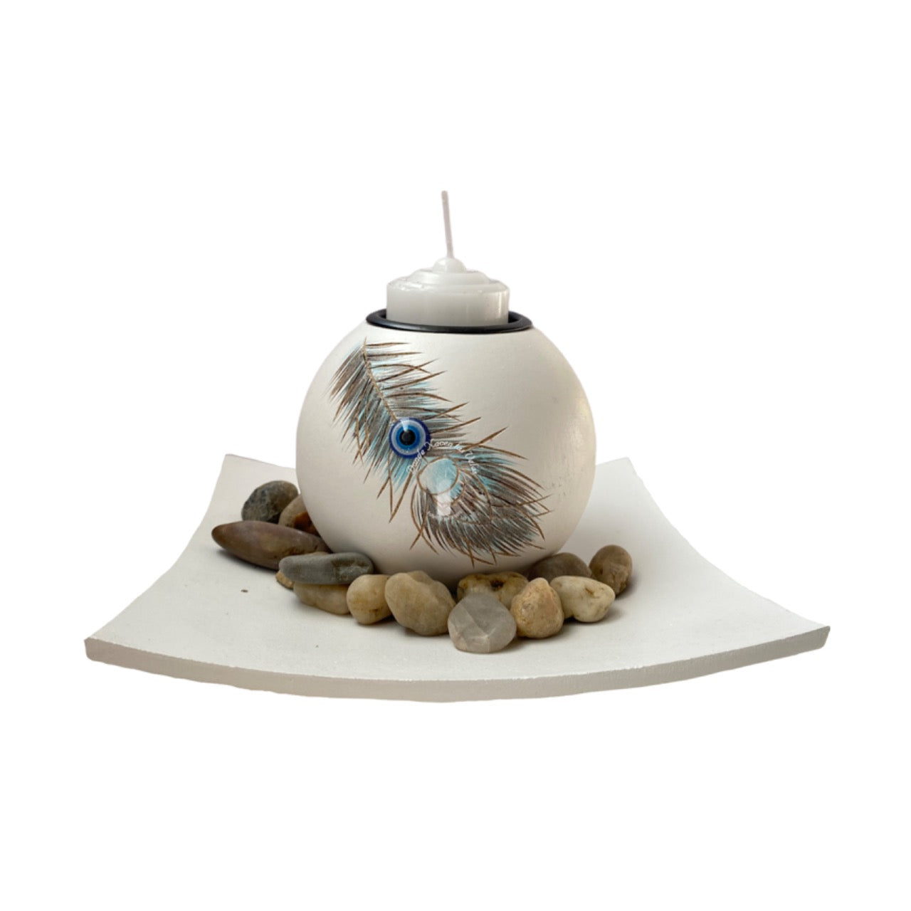 Porta Vela Set 3 Piezas Blanco