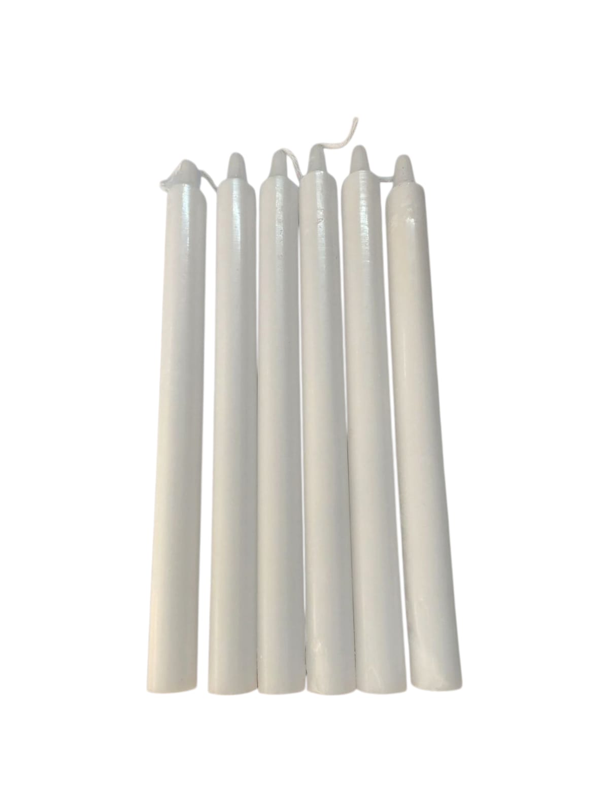 Vela Lisa color Blanca 25 cm Alto Pack 6