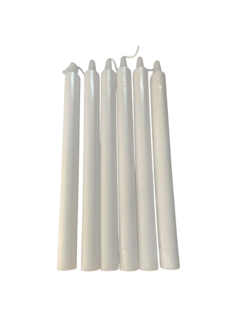 Vela Lisa color Blanca 25 cm Alto Pack 6