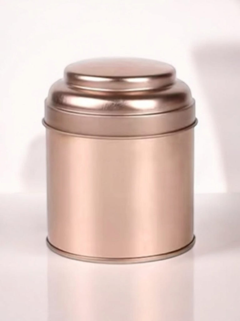 Lata para Velas, Doble tapa Bronce Rosa (L132)