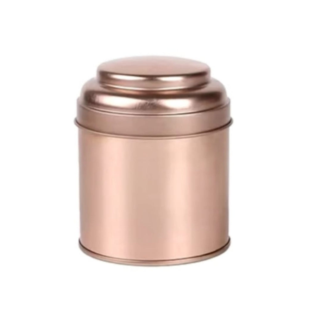 Lata para Velas, Doble tapa Bronce Rosa (L132)