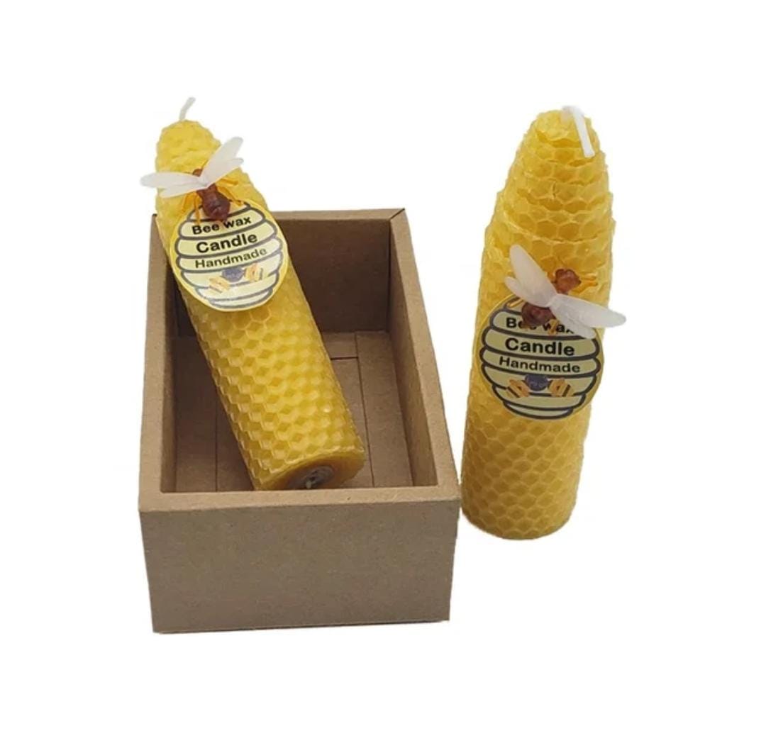 Pack 2 Velas Miel Efecto Panel X2 (11cm)