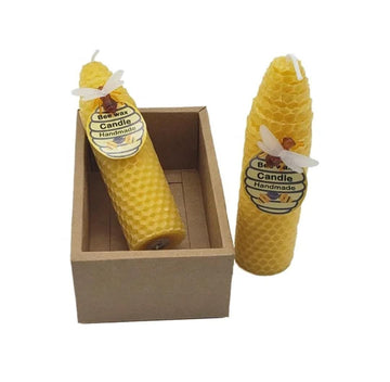Pack 2 Velas Miel Efecto Panel X2 (11cm)