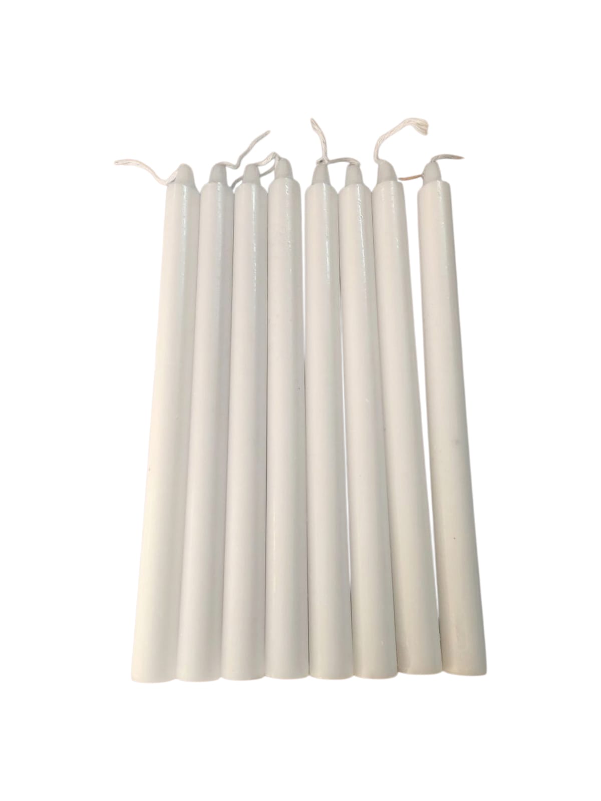 Vela Lisa color Blanca 23 cm Alto Pack 8