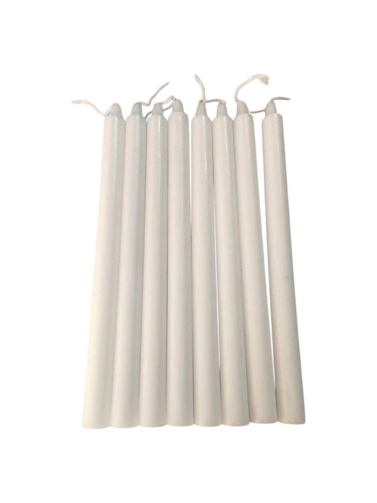 Vela Lisa color Blanca 23 cm Alto Pack 8
