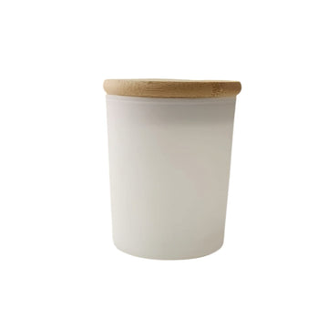 Frasco Vidrio con Tapa Madera, Blanca 100 ML