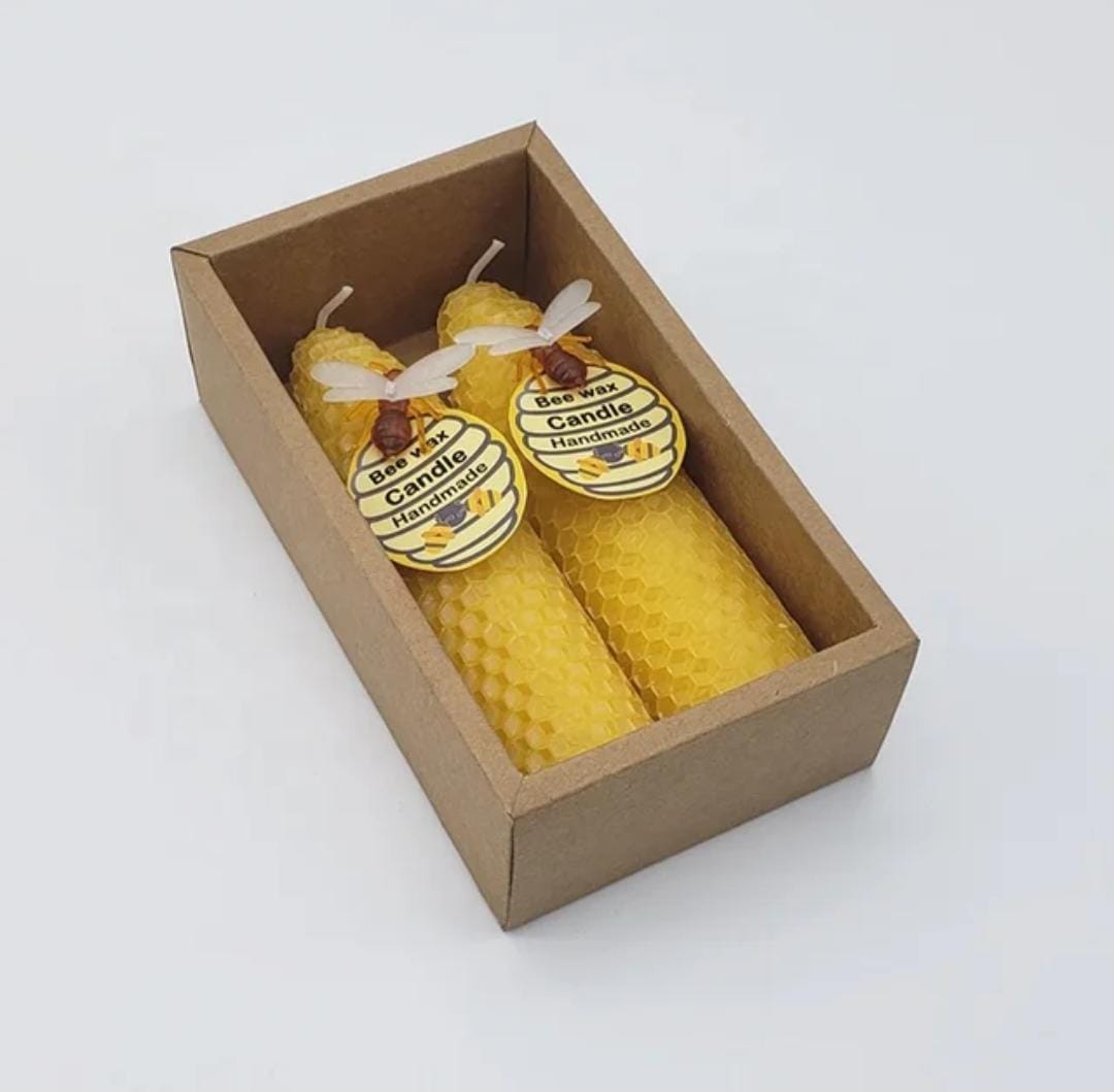 Pack 2 Velas Miel Efecto Panel X2 (11cm)