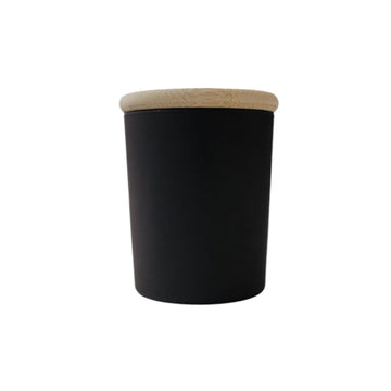 Frasco Vidrio con Tapa Madera, Negro 100 ML