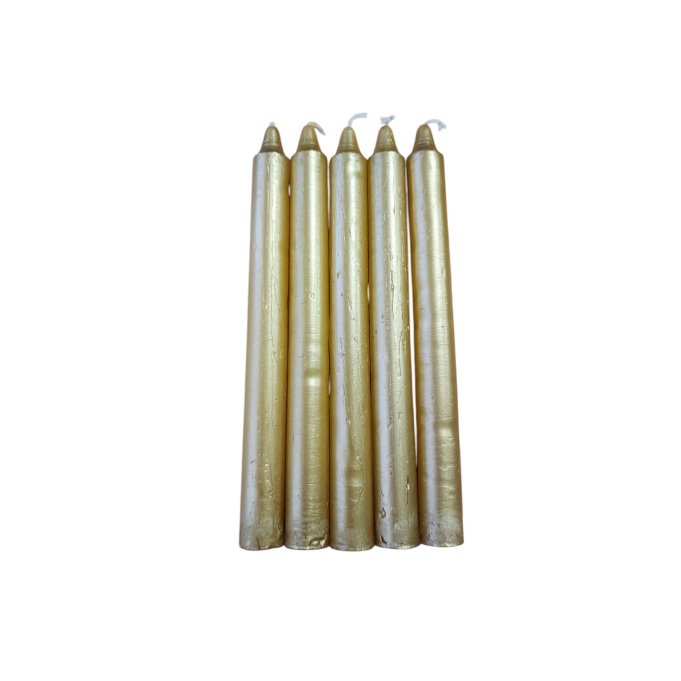 Velas Lisas Y Cónicas Doradas 5 Unidades