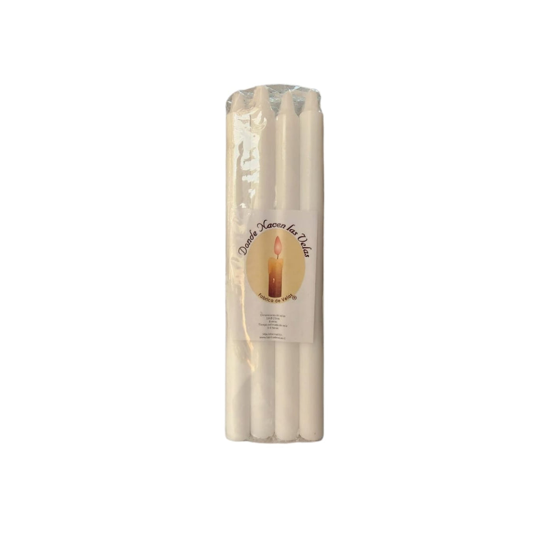 Vela Lisa color Blanca 23 cm Alto Pack 8
