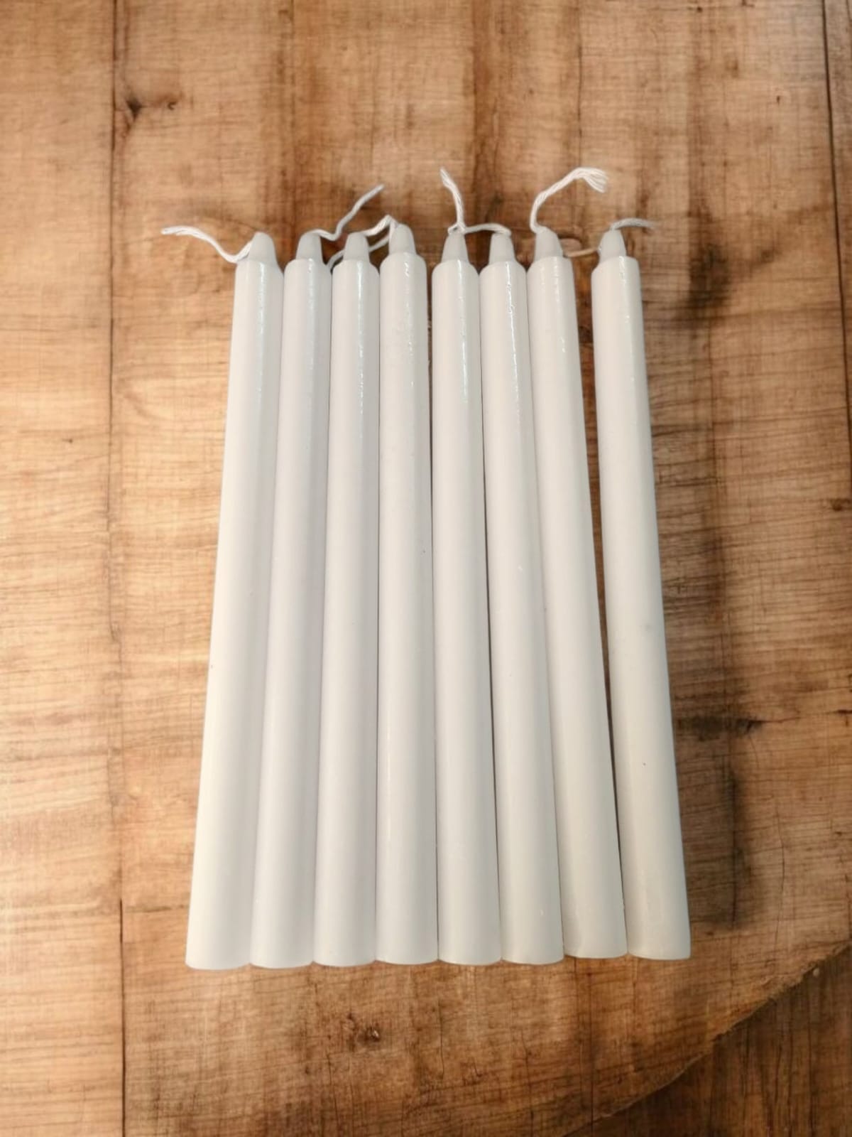 Vela Lisa color Blanca 23 cm Alto Pack 8