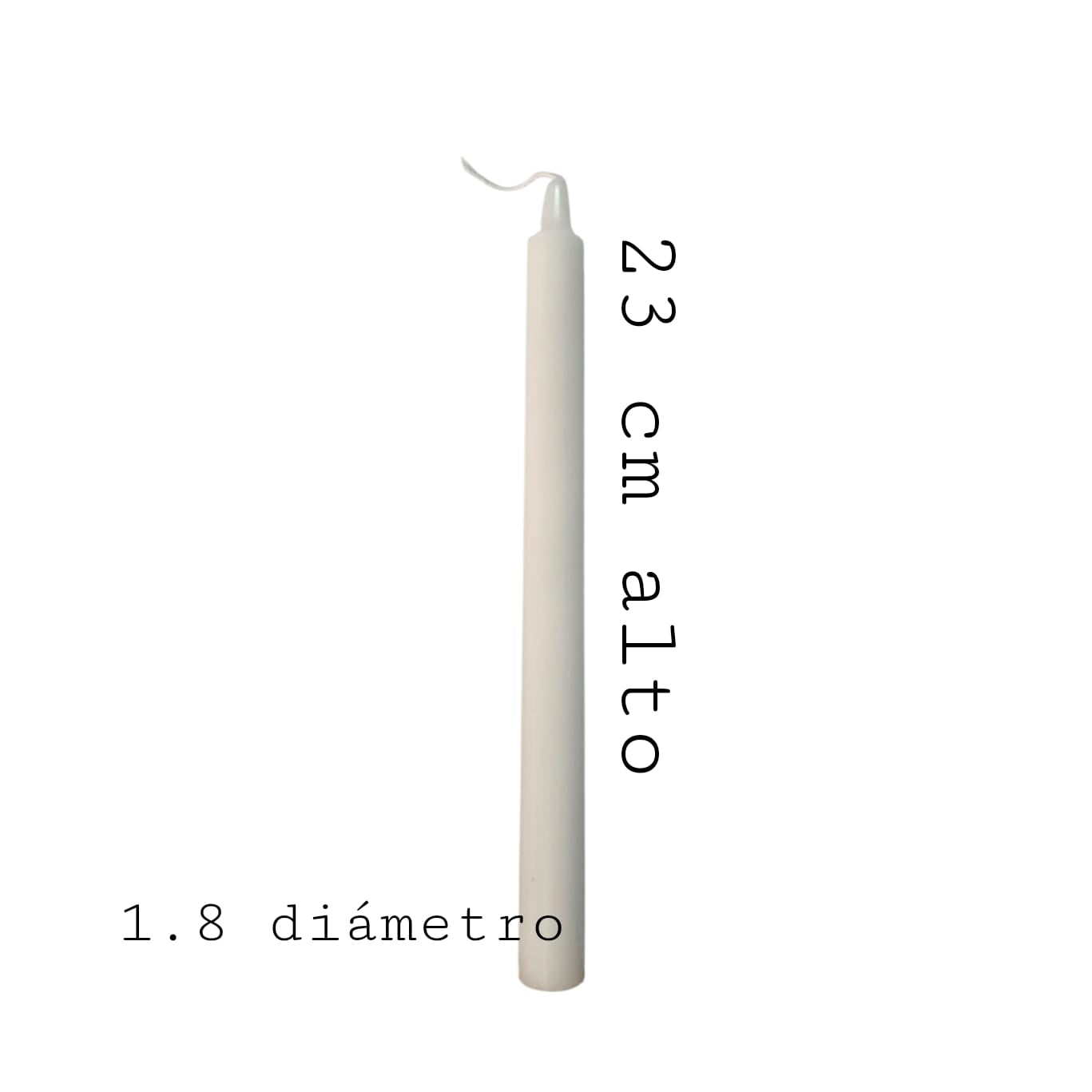 Vela Lisa color Blanca 23 cm Alto Pack 8