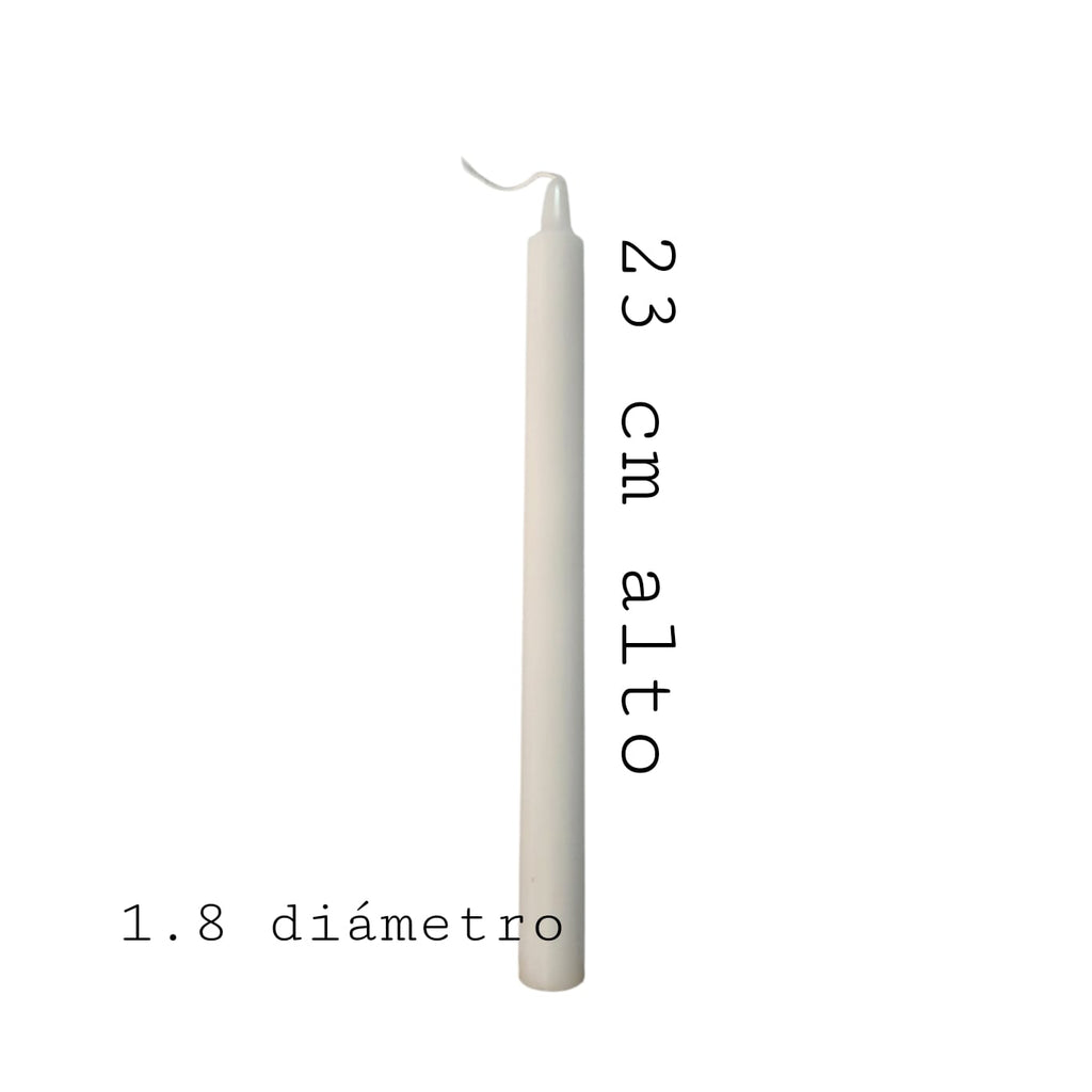 Vela Lisa color Blanca 23 cm Alto Pack 8