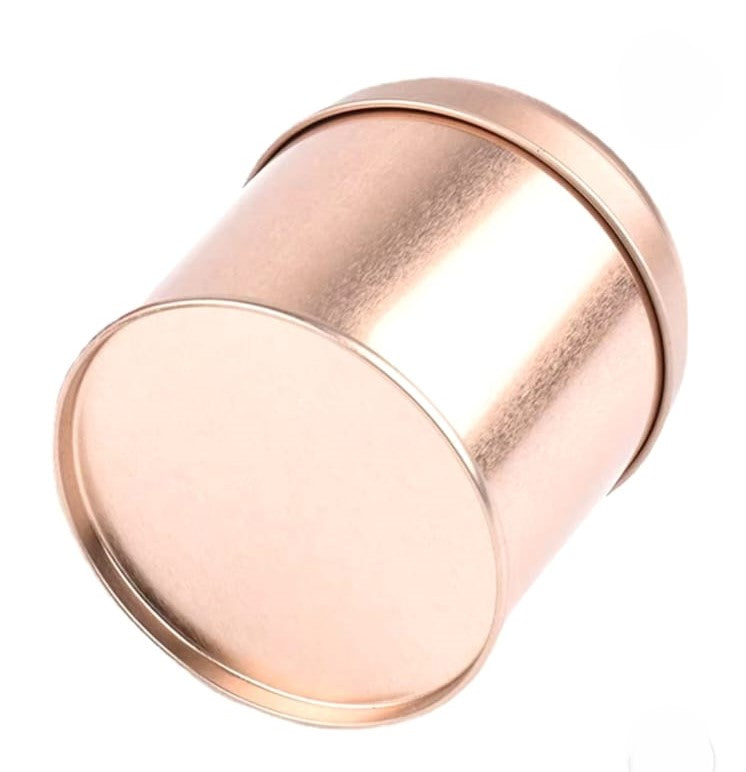 Lata para Velas, Doble tapa Bronce Rosa (L132)
