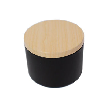 Frasco Vidrio con Tapa Madera, Negro 90 ML