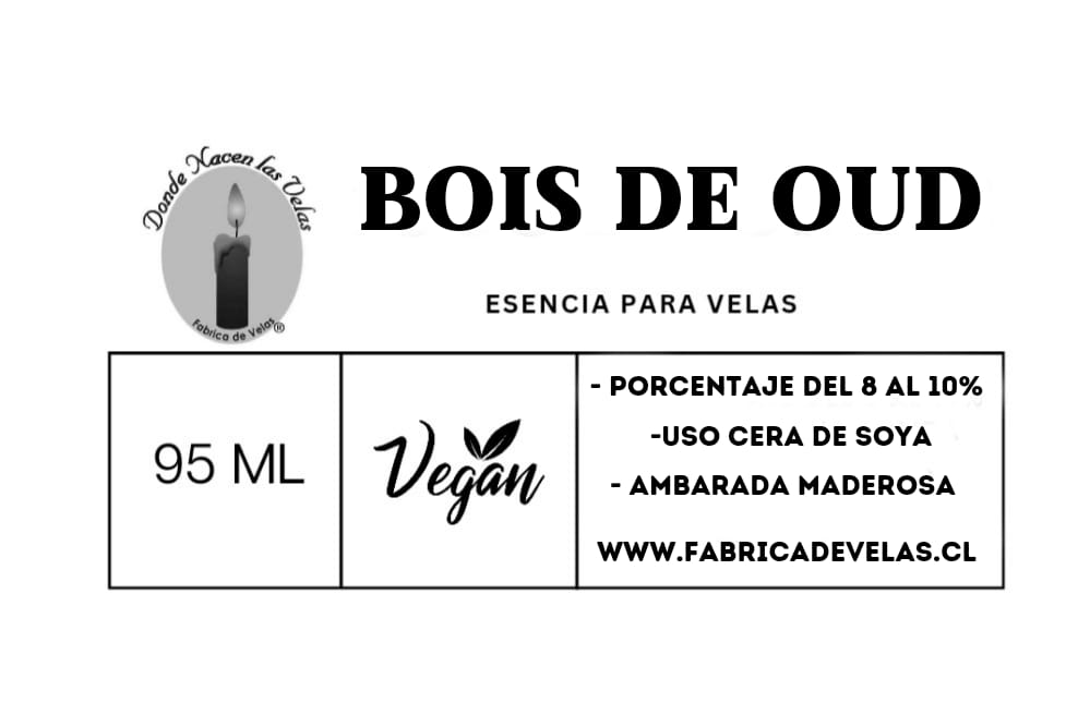 Esencia Bois de Oud,  para Cera de Soya.