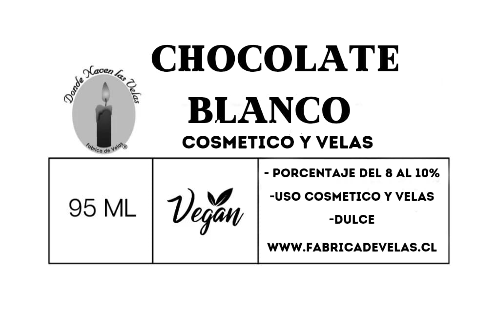 Esencia Chocolate Blanco, Uso cosmetico y Velas