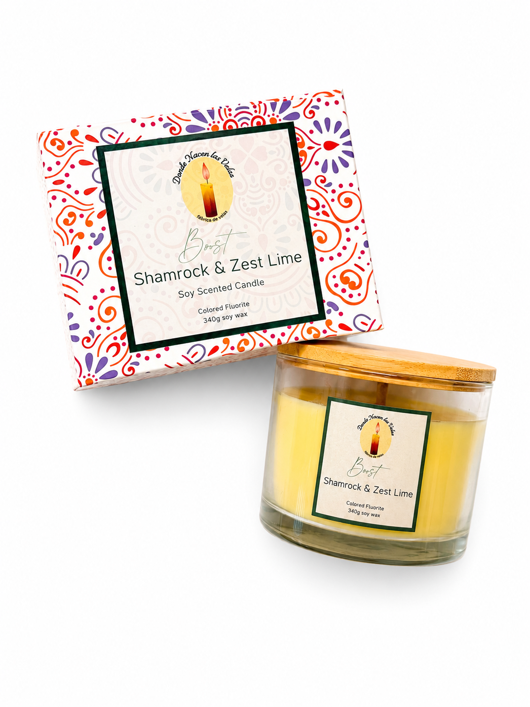 Velas Aromáticas Fluorita, Shamrock & Zest Lime 340 Grs