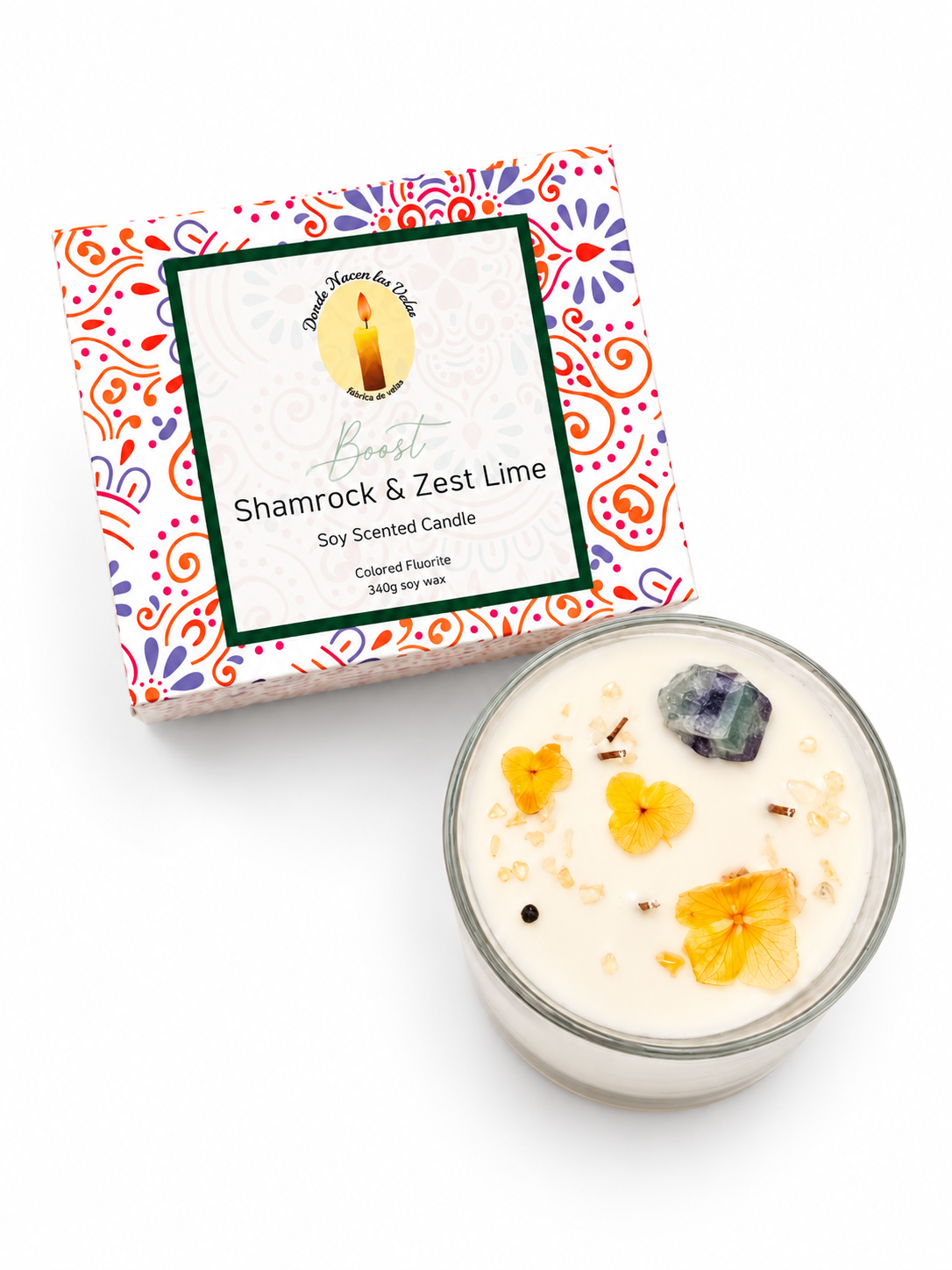 Velas Aromáticas Fluorita, Shamrock & Zest Lime 340 Grs