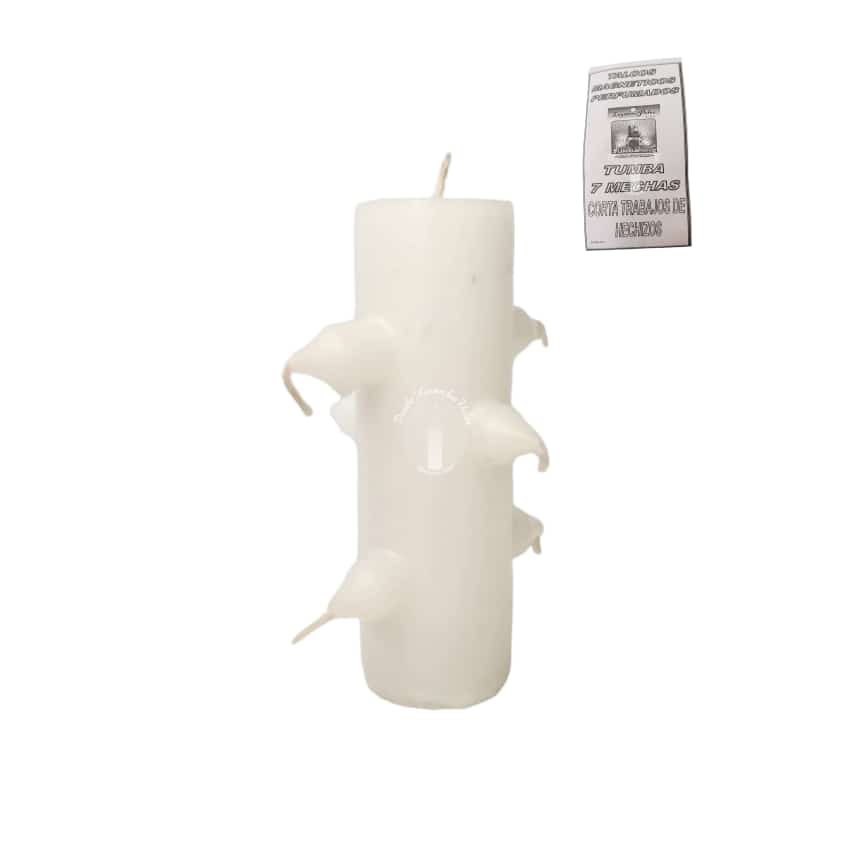 Velas 7 Mechas Incluye Talco Magnético Perfumado Blanco