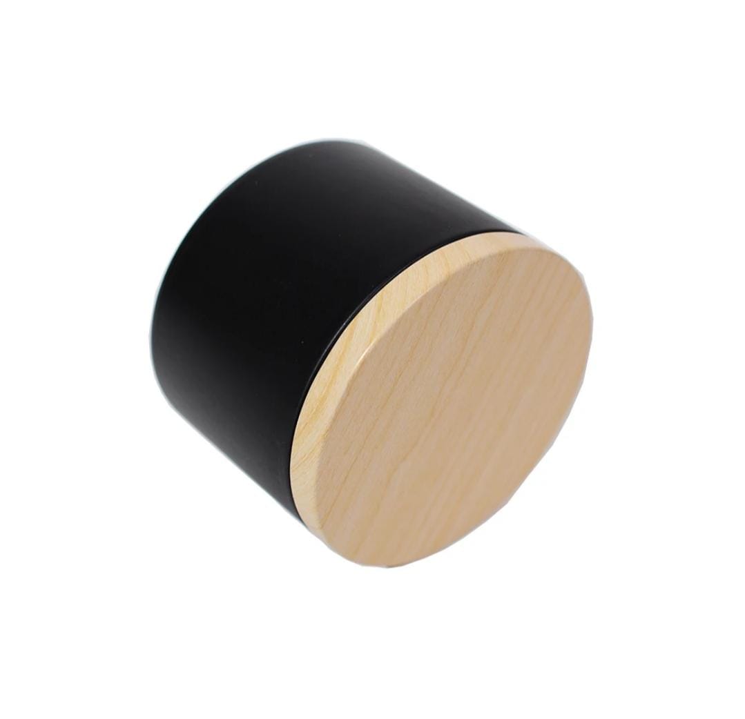Frasco Vidrio con Tapa Madera, Negro 90 ML