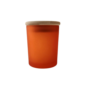 Frasco Vidrio con Tapa Madera, Naranja 100 ML