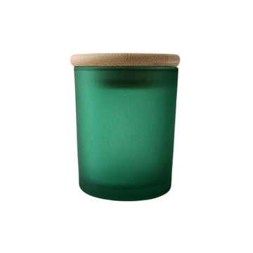 Frasco Vidrio con Tapa Madera, Verde 100 ML