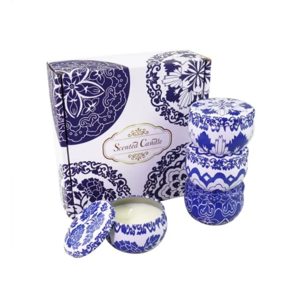 Velas Perfumadas Pack De 4 Con Flores Secas (1021)