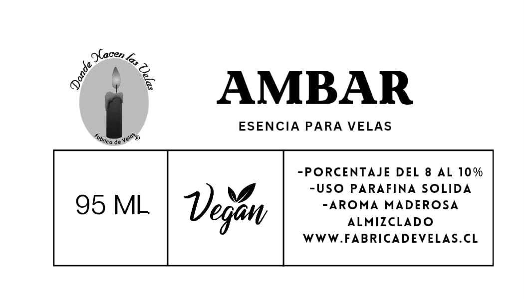 Esencia Ambar Vela de Parafina.