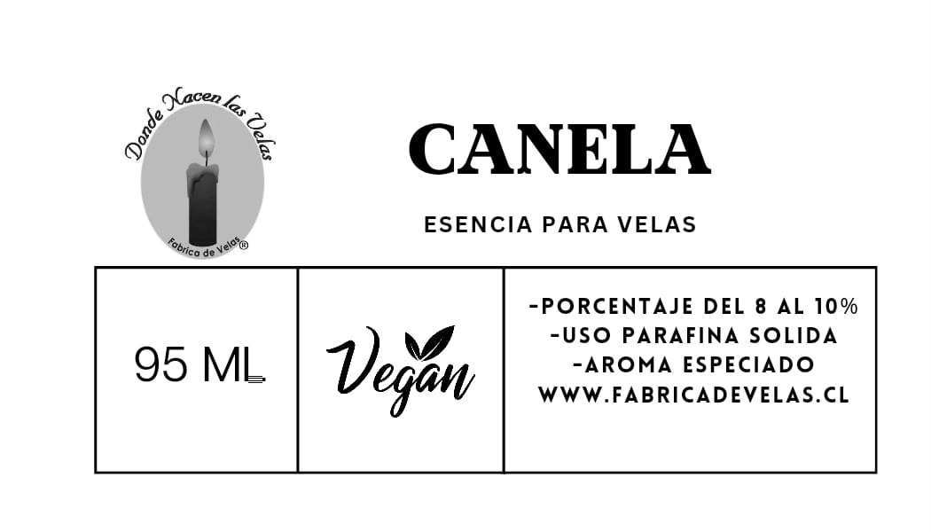 Esencia Canela Vela de Parafina.