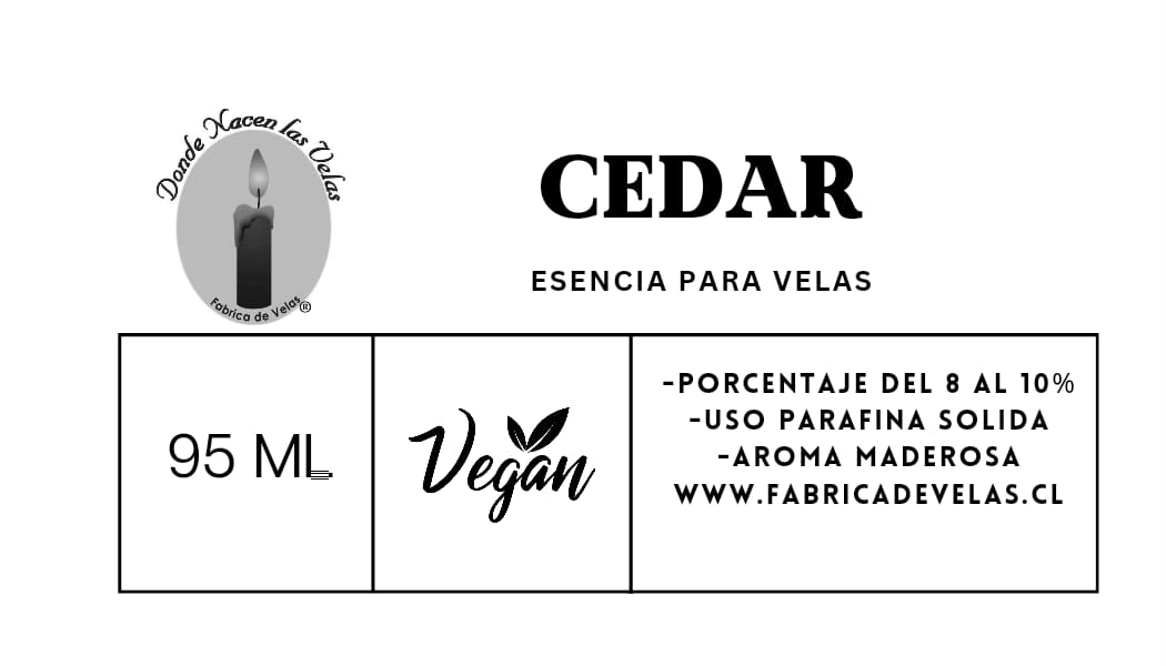 Esencia Cedar Vela de Parafina.