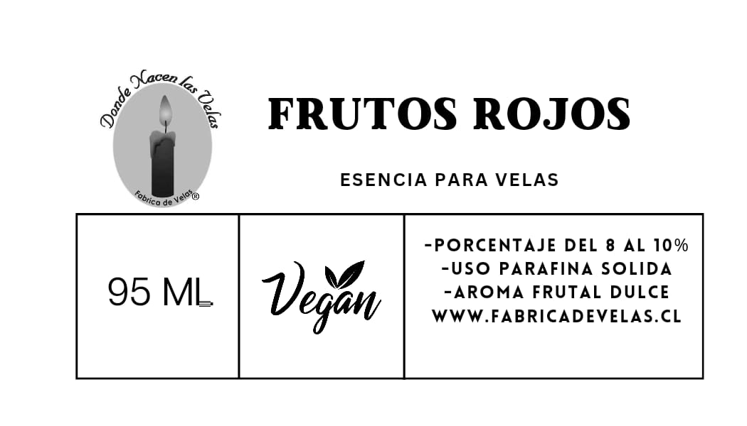 Esencia Frutos Rojos,  Parafina solida.