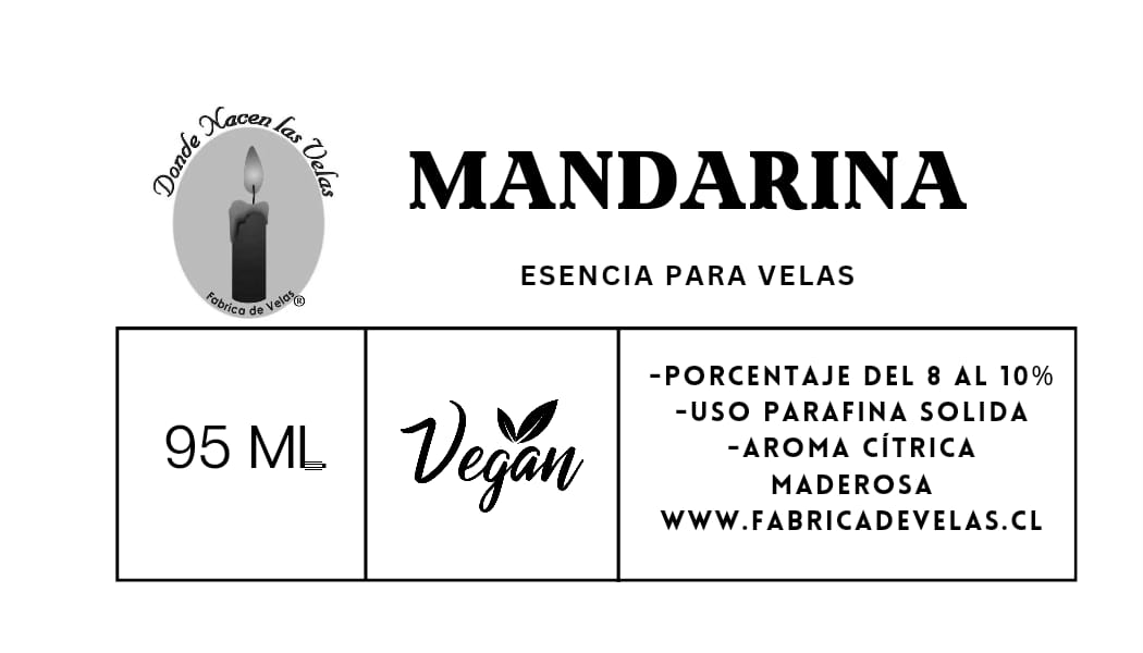 Esencia Mandarina Vela de Parafina.