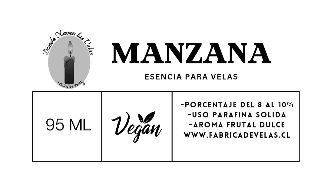 Esencia Manzana Vela de Parafina.