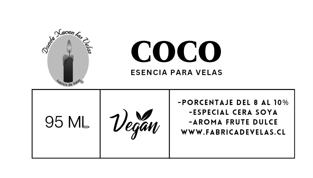 Esencia Coco, para Cera de Soya.